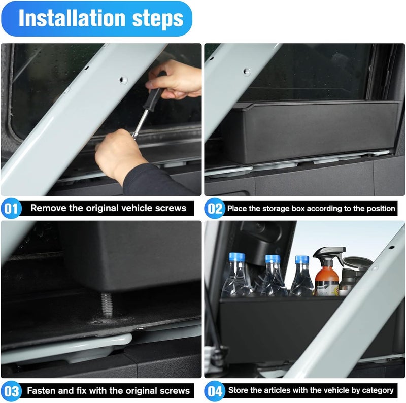 LitMiRaCle Trunk Storage Tray Organizers Rear Cargo Side Box is Applicable to Ford Bronco 2021 2022 2023 4 Door, Trunk Caddy Box, Internal Accessories, Black Matte Finish (Left Storage Box) - Image 4